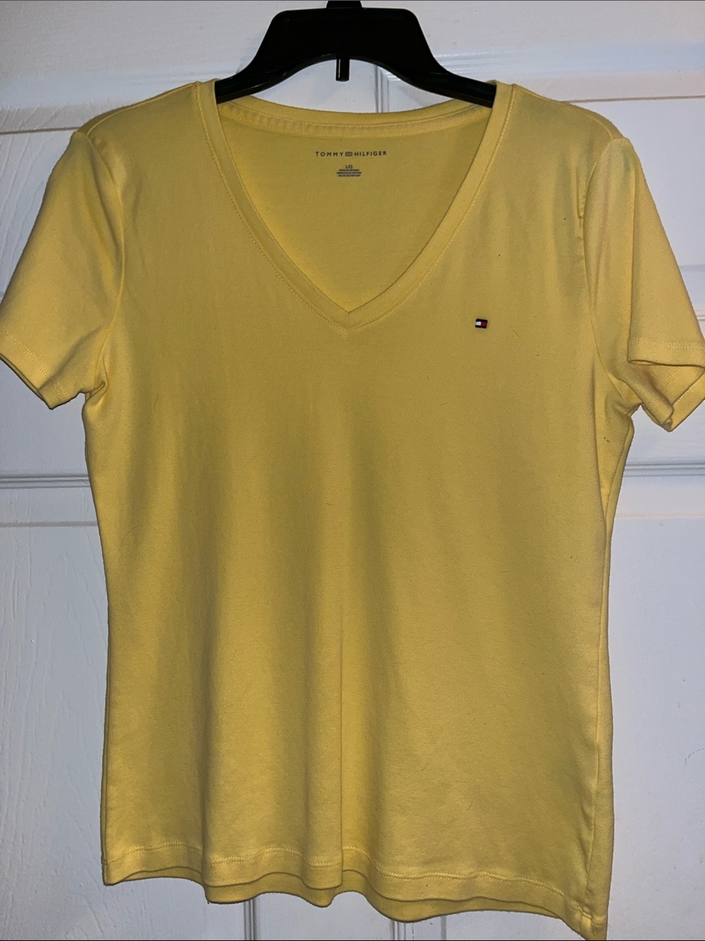 Tommy Hilfiger Bright Yellow V-Neck Short Sleeve Tee